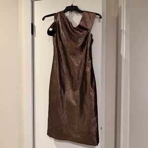 Ted Baker Shimmering Brown One Shoulder Dress